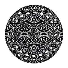 Black And White Tribal Pattern Round Filigree Ornament (2side) by dflcprints