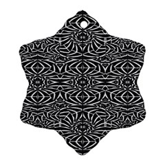 Black And White Tribal Pattern Snowflake Ornament (2-side) by dflcprints