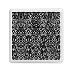 Black And White Tribal Pattern Memory Card Reader (square) 