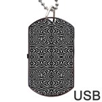 Black and White Tribal Pattern Dog Tag USB Flash (Two Sides)  Front