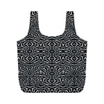 Black and White Tribal Pattern Full Print Recycle Bags (M)  Front