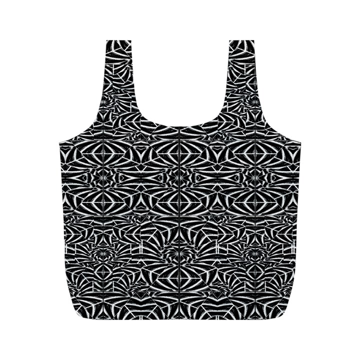 Black and White Tribal Pattern Full Print Recycle Bags (M) 