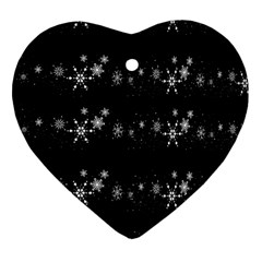 Black Elegant  Xmas Design Ornament (heart) 