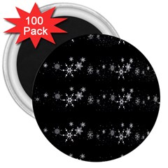 Black Elegant  Xmas Design 3  Magnets (100 Pack) by Valentinaart