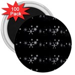 Black elegant  Xmas design 3  Magnets (100 pack) Front