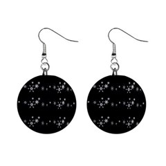 Black Elegant  Xmas Design Mini Button Earrings by Valentinaart