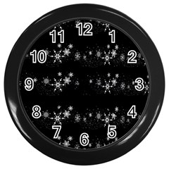 Black Elegant  Xmas Design Wall Clocks (black) by Valentinaart