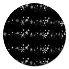 Black Elegant  Xmas Design Magnet 5  (round)