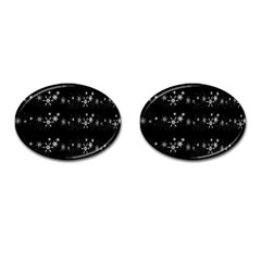 Black Elegant  Xmas Design Cufflinks (oval) by Valentinaart