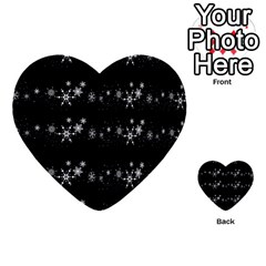 Black Elegant  Xmas Design Multi-purpose Cards (heart)  by Valentinaart