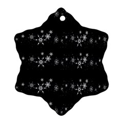 Black Elegant  Xmas Design Snowflake Ornament (2-side) by Valentinaart