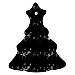 Black Elegant  Xmas Design Christmas Tree Ornament (2 Sides) by Valentinaart