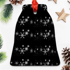 Black Elegant  Xmas Design Bell Ornament (2 Sides)