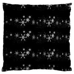 Black Elegant  Xmas Design Large Cushion Case (one Side) by Valentinaart