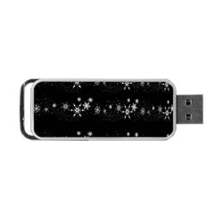 Black Elegant  Xmas Design Portable Usb Flash (one Side) by Valentinaart