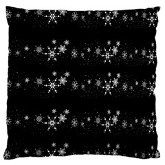 Black Elegant  Xmas Design Large Flano Cushion Case (two Sides) by Valentinaart