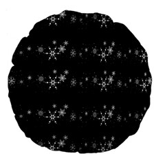 Black Elegant  Xmas Design Large 18  Premium Flano Round Cushions by Valentinaart