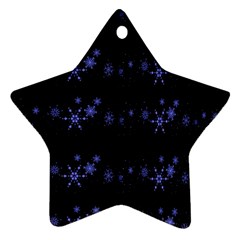 Xmas Elegant Blue Snowflakes Ornament (star) 