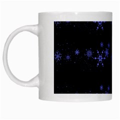 Xmas Elegant Blue Snowflakes White Mugs by Valentinaart