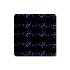 Xmas Elegant Blue Snowflakes Square Magnet by Valentinaart