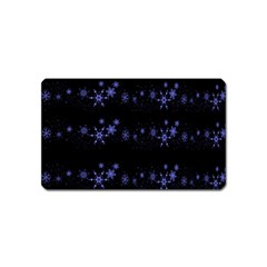 Xmas Elegant Blue Snowflakes Magnet (name Card) by Valentinaart