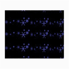 Xmas Elegant Blue Snowflakes Small Glasses Cloth (2-side) by Valentinaart