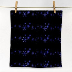 Xmas Elegant Blue Snowflakes Face Towel by Valentinaart