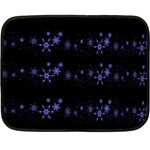 Xmas elegant blue snowflakes Fleece Blanket (Mini) 35 x27  Blanket