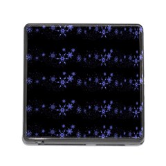 Xmas Elegant Blue Snowflakes Memory Card Reader (square) by Valentinaart