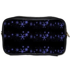 Xmas Elegant Blue Snowflakes Toiletries Bags by Valentinaart