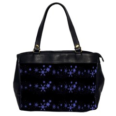 Xmas Elegant Blue Snowflakes Office Handbags (2 Sides)  by Valentinaart