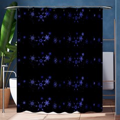 Xmas Elegant Blue Snowflakes Shower Curtain 60  X 72  (medium)  by Valentinaart