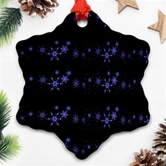 Xmas Elegant Blue Snowflakes Ornament (snowflake) 