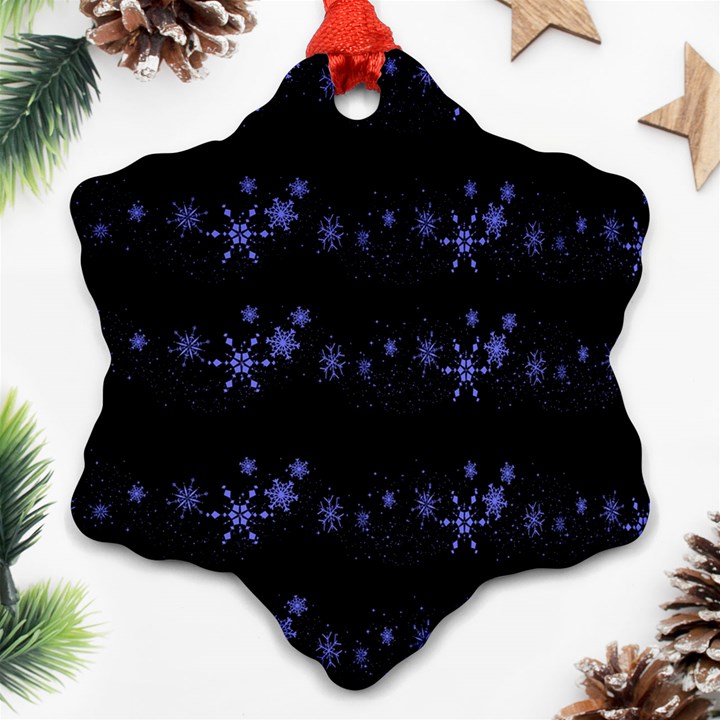 Xmas elegant blue snowflakes Ornament (Snowflake) 