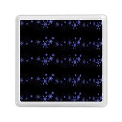 Xmas Elegant Blue Snowflakes Memory Card Reader (square)  by Valentinaart