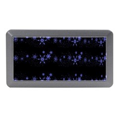 Xmas Elegant Blue Snowflakes Memory Card Reader (mini) by Valentinaart