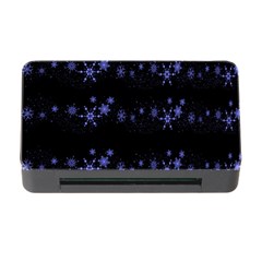 Xmas Elegant Blue Snowflakes Memory Card Reader With Cf by Valentinaart