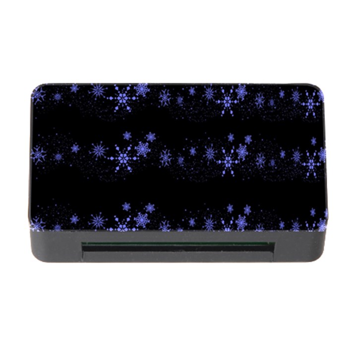 Xmas elegant blue snowflakes Memory Card Reader with CF