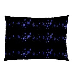 Xmas Elegant Blue Snowflakes Pillow Case (two Sides) by Valentinaart