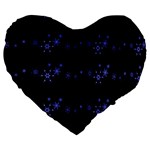 Xmas elegant blue snowflakes Large 19  Premium Flano Heart Shape Cushions Front