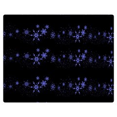 Xmas Elegant Blue Snowflakes Double Sided Flano Blanket (medium)  by Valentinaart