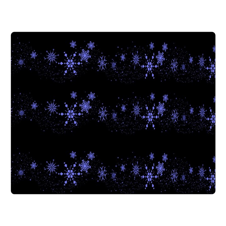 Xmas elegant blue snowflakes Double Sided Flano Blanket (Large) 