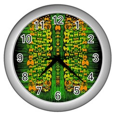 Magical Forest Of Freedom And Hope Wall Clocks (silver)  by pepitasart