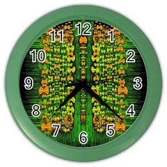 Magical Forest Of Freedom And Hope Color Wall Clocks by pepitasart