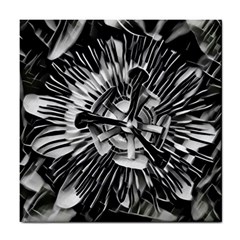 Black And White Passion Flower Passiflora  Tile Coasters