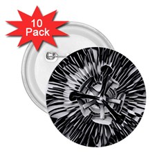 Black And White Passion Flower Passiflora  2 25  Buttons (10 Pack)  by yoursparklingshop