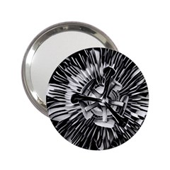 Black And White Passion Flower Passiflora  2 25  Handbag Mirrors