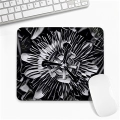 Black And White Passion Flower Passiflora  Large Mousepads