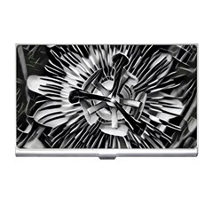 Black And White Passion Flower Passiflora  Business Card Holders