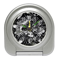 Black And White Passion Flower Passiflora  Travel Alarm Clocks